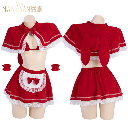 Manyan New Year's shirt 23 Years of the Rabbit sexy lingerie sexy plush nightgown collection uniform one drop shipping 8613