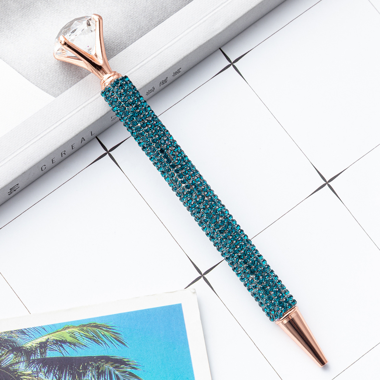 Fábrica de bolígrafo de diamante grande bolígrafo de metal rotativo bolígrafo de cristal bolígrafo de diamante publicitario bolígrafo de regalo