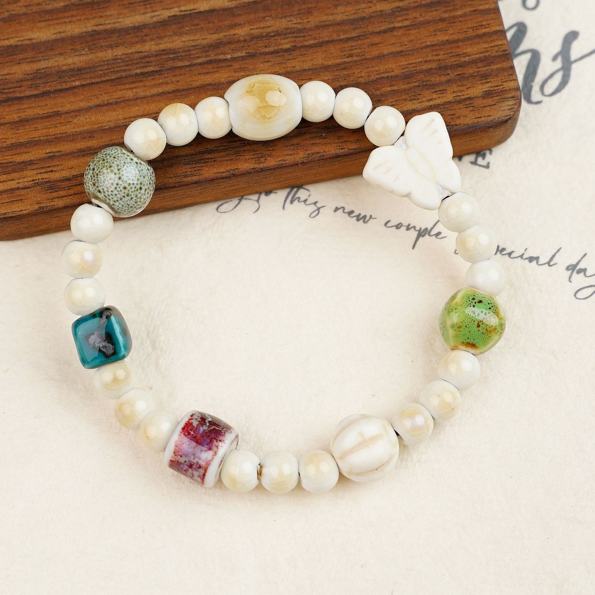Jingdezhen pulsera de cerámica de verano mujer alta sensación galletas serie de gatos nicho diseño universal pulsera alta sensación