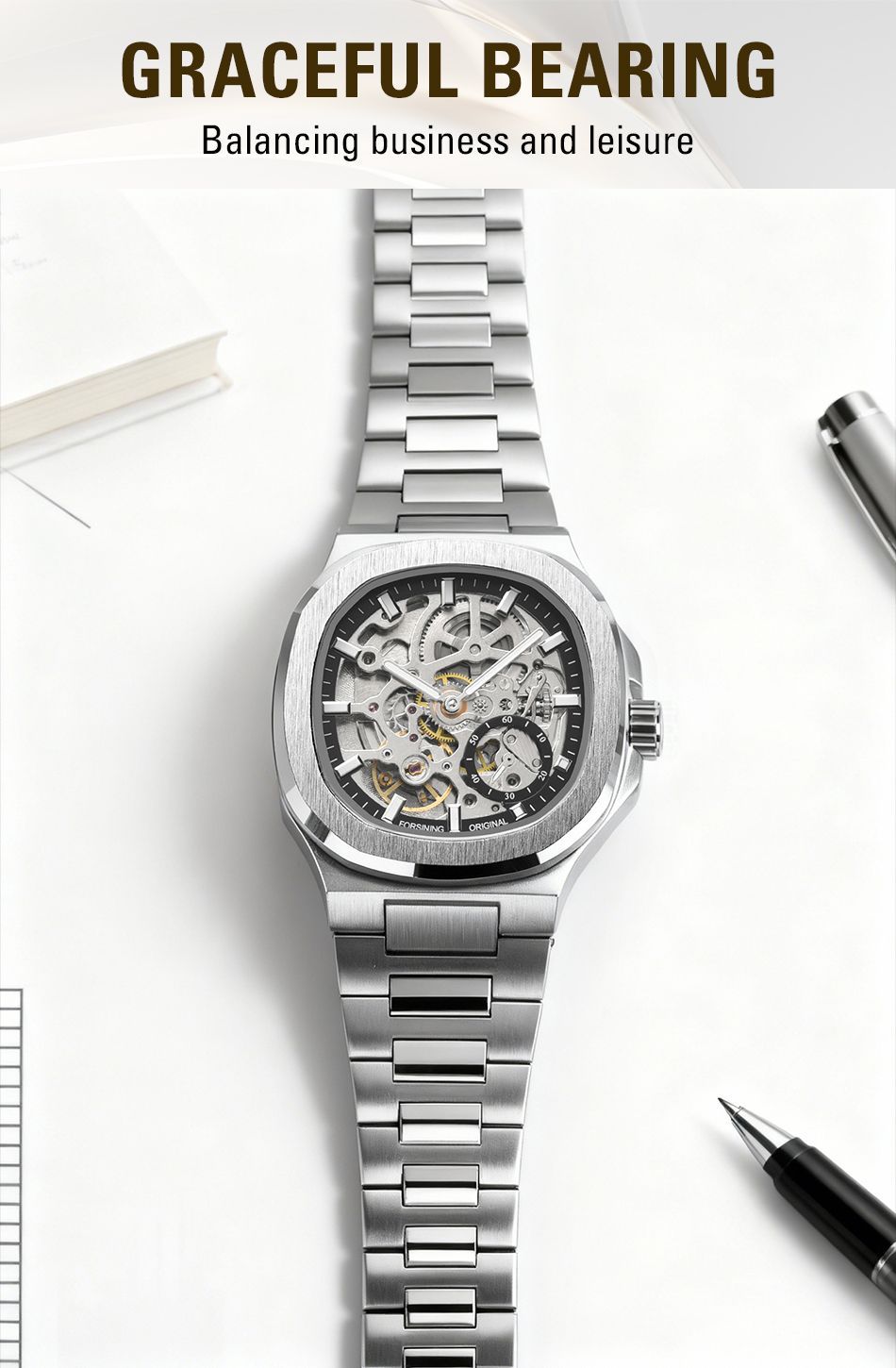 Men's Automatic Mechanical Watch European Style Hollow Design_voghion.com