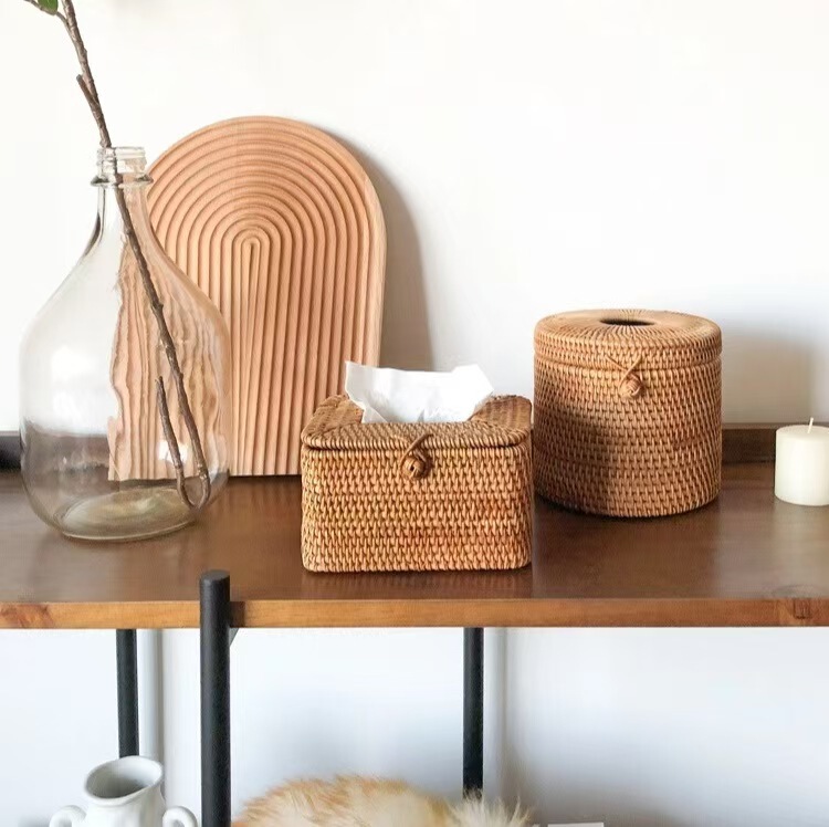 Rattan Tissue Box Bathroom Storage Living Room Bedroom Rattan Tissue Box Nordic Style Napkin Holder Homestay Country-Style Home Decor Rattan Tissue Box Bathroom Storage Living Room Bedroom Rattan Tissue Box Nordic Style Napkin Holder Homestay Country-Style Home Decor