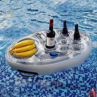 New Inflatable Water Tray Swimming Pool Bathtub Self-Service Ice Tray Party Porous Tray Floating Portable Drink Holder