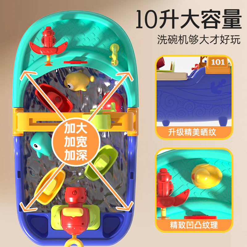 Juego transfronterizo de juguetes de agua para niños 2026 parque acuático divertido piscina de pesca pistola de agua lavavajillas juguetes de agua para niños