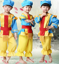 儿童古装戏剧演出服男童小丑服装闽南高甲戏表演服随从戏服包邮