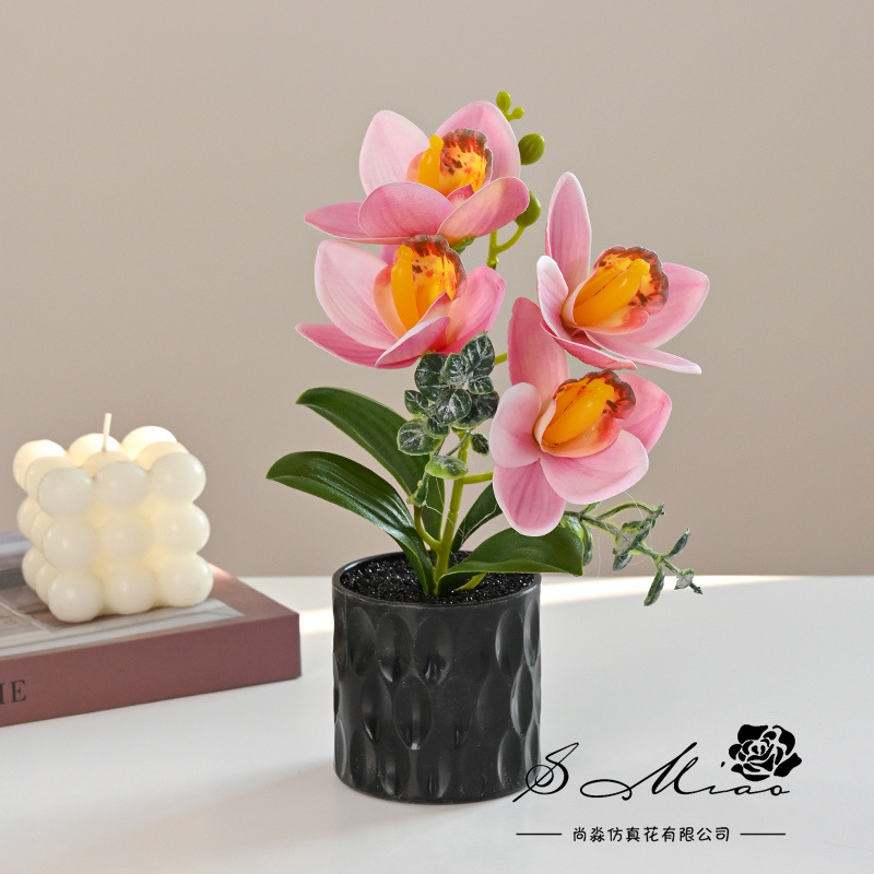 Flores falsas impresión 3D película Huilan bonsai simulación flor de moda creativa decoración planta artificial simulación maceta