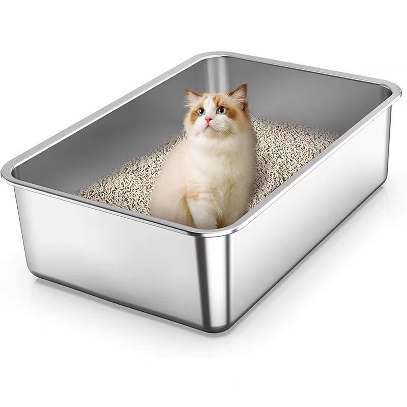 스테인레스 스틸 완전 검사 고양이 배변 상자