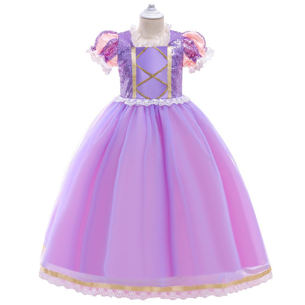 Wansheng cos europeo y americano de los niños de la belleza para dormir vestido de hilo hinchado ailuo vestido de princesa Festival rendimiento vestido de las niñas