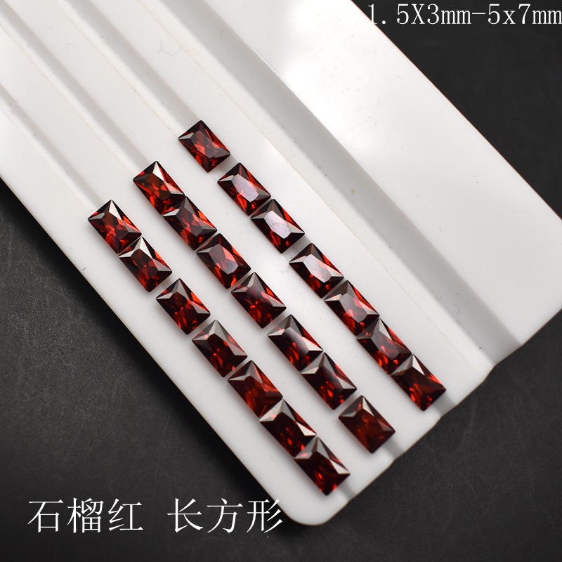 Rectangular gemstone with zircon