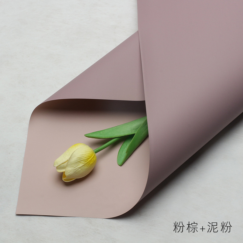 Venta directa de fábrica de papel de embalaje de flores impermeable bicolor Ouya papel ramo floristería floristería material de embalaje floral al por mayor