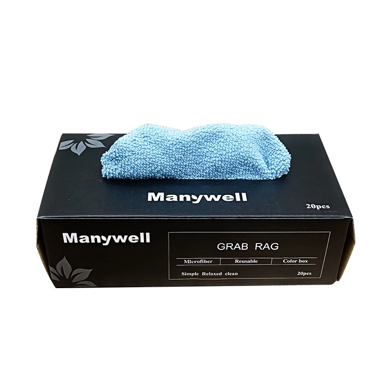 Съёмные микрофибровые салфетки для чистки (Manywell) в коробке-дозаторе, многоразовые, 20×20–22×28 см