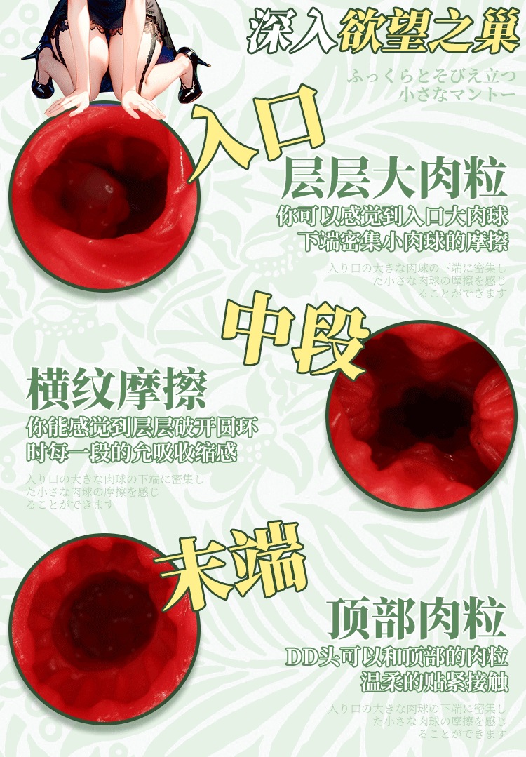 Jiuai Half-Body Male Masturbator with Breast, Vagina and Buttocks, TPE Manual Stroker — detail image 10