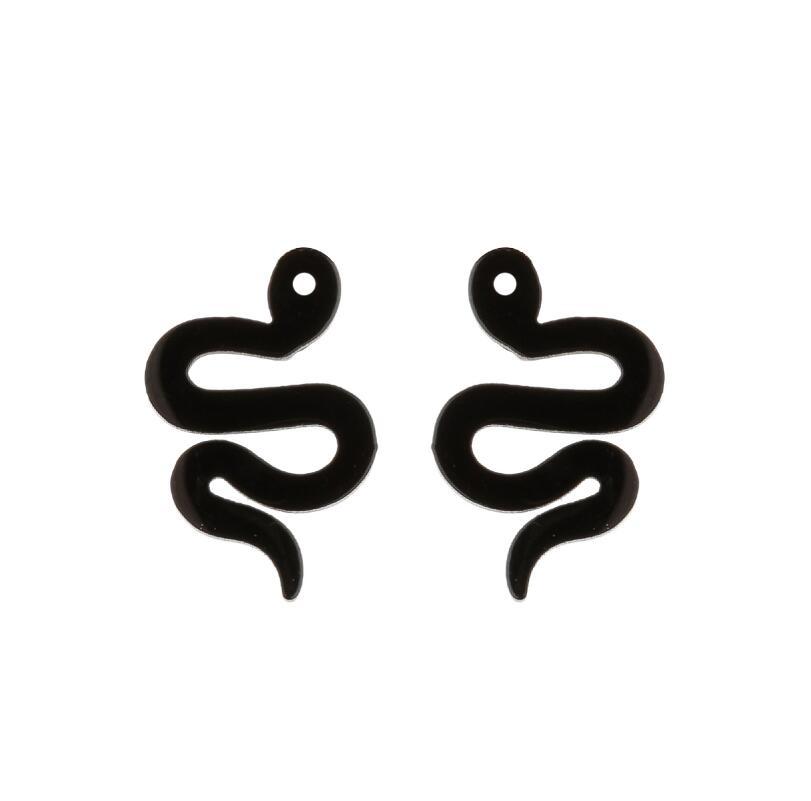 1 Pair Simple Style Snake Stainless Steel Plating Ear Studs display picture 3