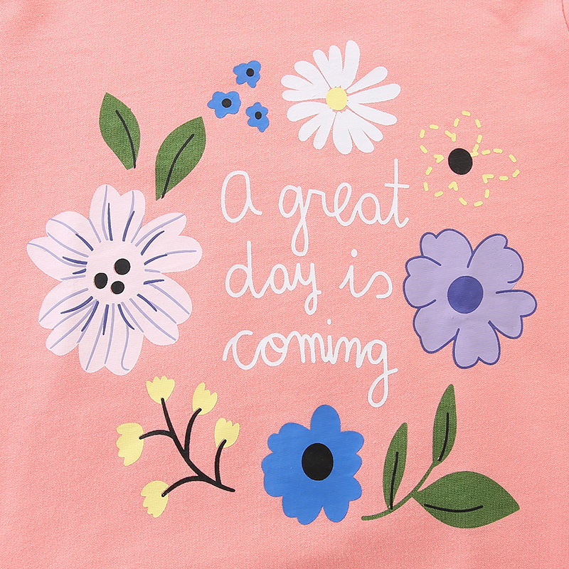 Sudadera para niña de algodón con flores jersey de otoño_voghion.com