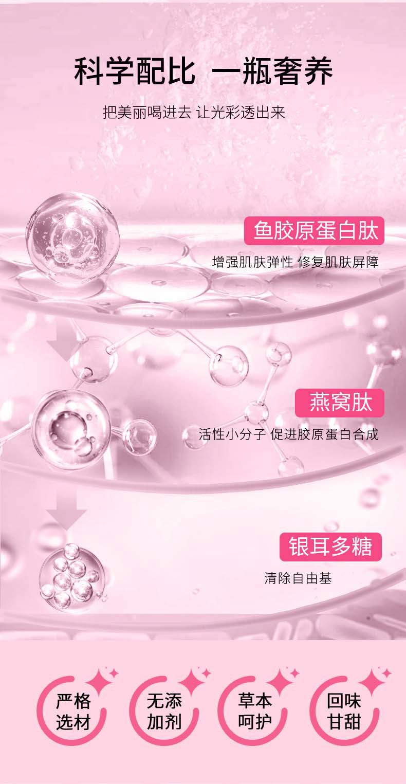 Collagen Peptide Oral Liquid with Bird's Nest and Tremella 100ml Women's Daily Wellness Drink key features
