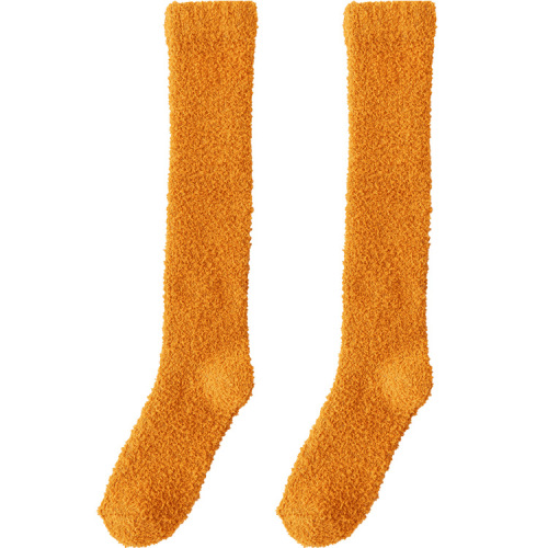 Coral fleece ankle socks, no shedding, winter thickened long tube floor socks, sleep socks, home long socks 