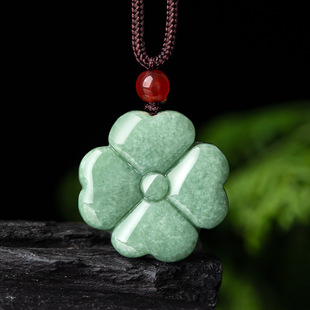 Natural A goods Jade four-leaf clover pendant bean jade pendant flower women's jade pendant Sihui jade wholesale