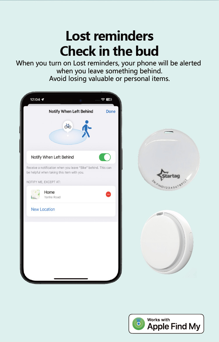 Dual System New Positioning Device Applicable to Air Tag Anti-Loss Device Unlimited Distance Bluetooth Round Positioning Tracker