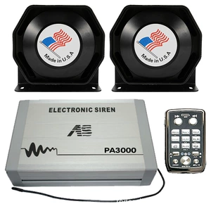 PA3000P5 car-mounted wireless siren and voice amplifier, electronic alarm, high-frequency speaker + octagonal horn