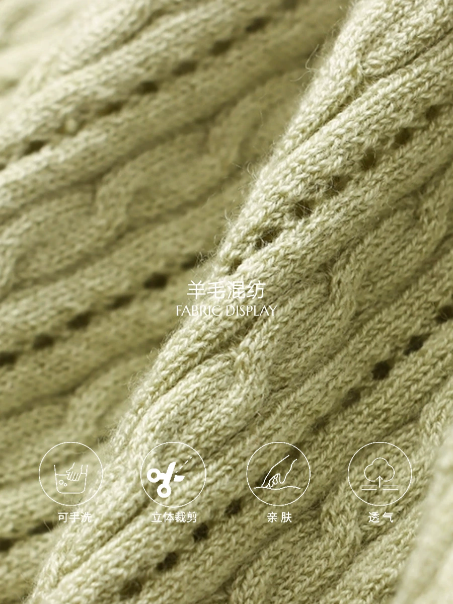 3-й утренний дизайн вышивки Sense Hollow Twist Round Neck Short Sleeve Knitted Sweater ZY2782
