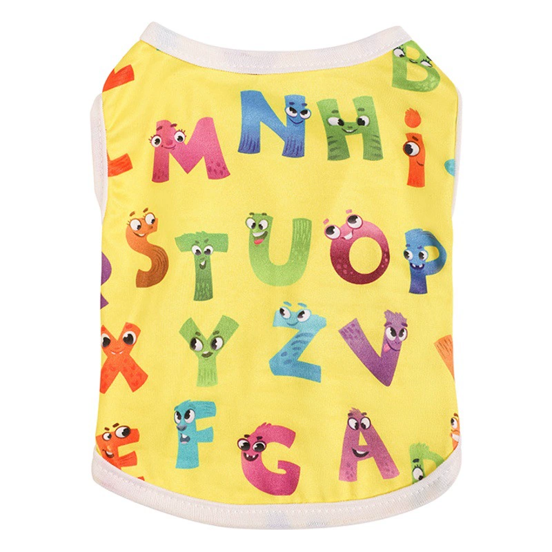 Летний тонкий жилет для собак и кошек Source Factory, одежда с принтом для щенков и котят, одежда для тедди и французских бульдогов