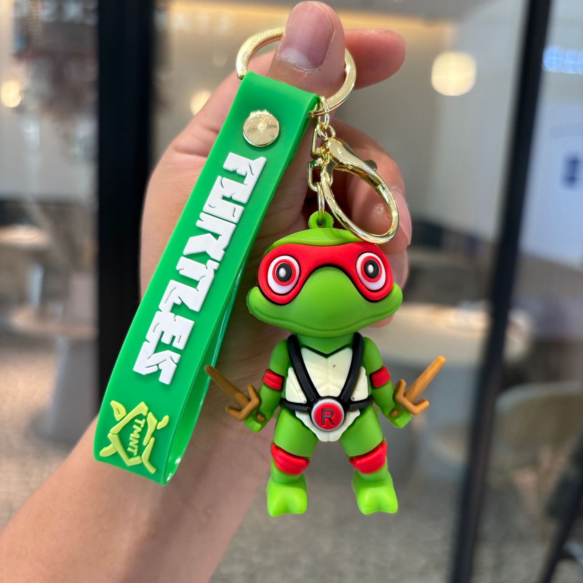 Cartoon ninja tortuga colgante llavero de PVC llavero de goma blanda accesorios bolsos de automóviles pequeños regalos