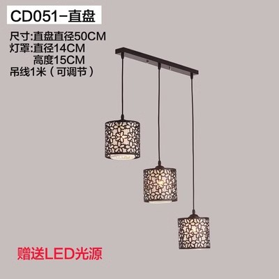 Araña de comedor, barra de bar simple moderna de tres cabezas, mesa de comedor creativa, dormitorio, personalidad, sala de estar, comedor, iluminación nórdica atmosférica