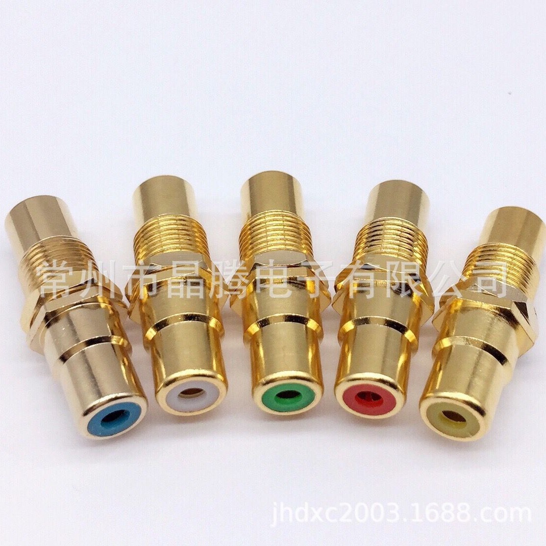 铜材真金款压接 压接式RCA母转母 ，RCA母座SGS镀金防磁电子