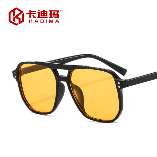  New Double Bridge Aviator Sunglasses Internet Celebrity Same Style Men’s Driving Sunglasses High-end Trendy Sunglasses