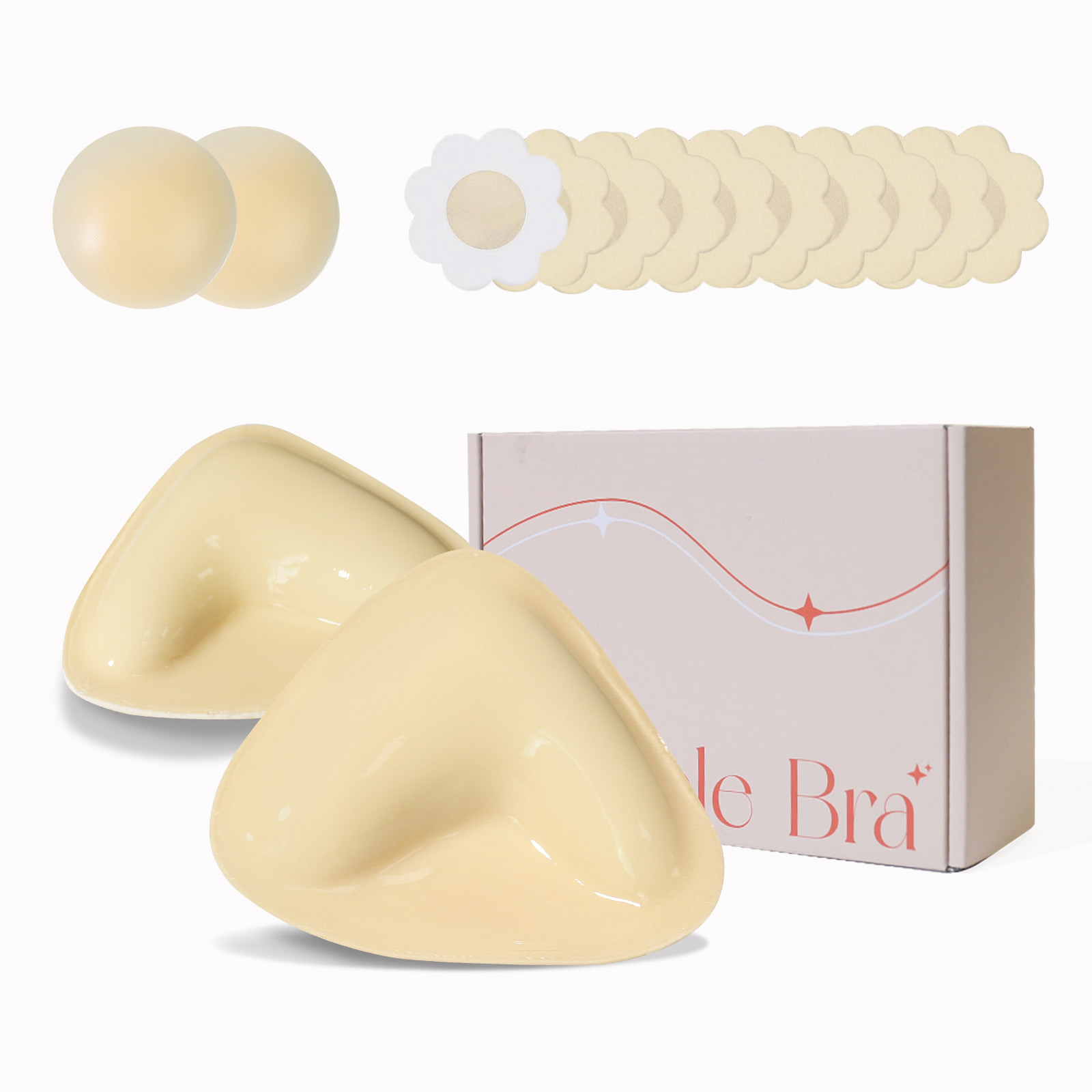 X047 양면(핸드브러쉬 글루) 가슴패드 스킨컬러 [콤비네이션팩]