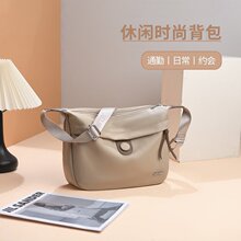 2024跨境配皮牛津布包防水布包包女包单肩包斜挎包纽扣装饰包