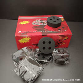 厂家批发50mm4孔果木炭易燃无烟烧烤水烟煮茶熏香火锅引燃神器可