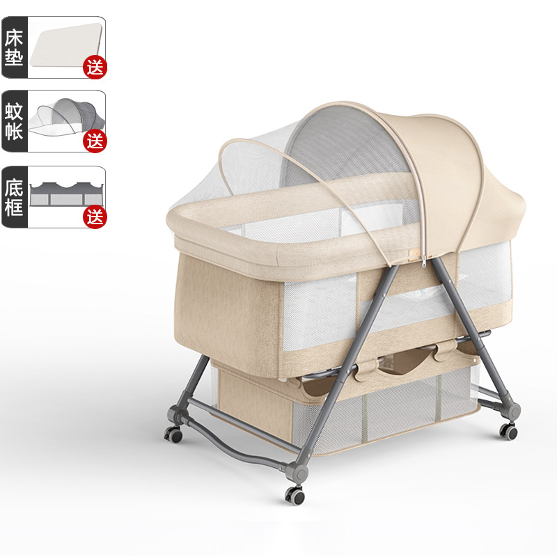 Cuna portátil plegable Cuna Cama con rodillo móvil cama de bebé BB dormir recién nacido cama de empalme