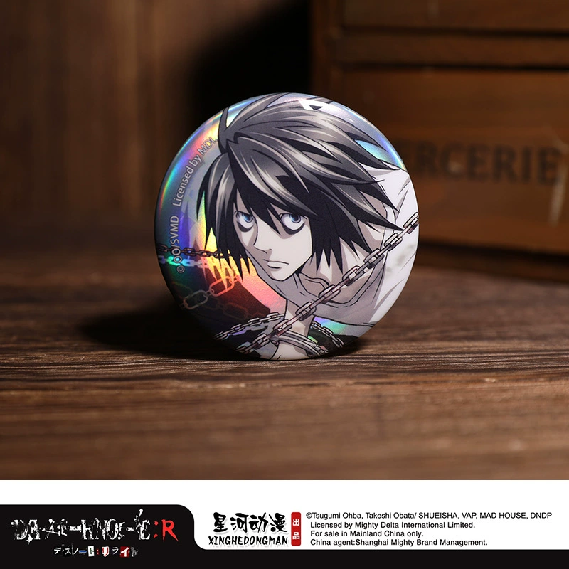 Значок Xinghe Death Note, серия с цепочкой, 58 мм, мотивы L и «Ночной бог»