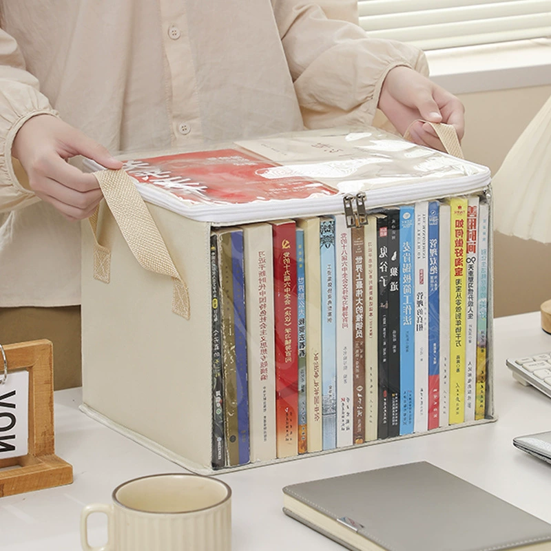 Большой ящик для хранения книг, вместительный ящик для хранения из ткани Оксфорд и ПВХ, усиленный, оптовая продажа с фабрики
