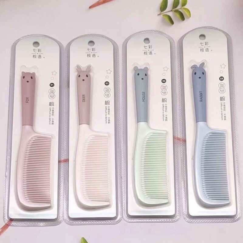 Cartoon Comb New Thickened Suction Card Hairdressing Comb Trendy Front Line Korean Plate Silicone Comb Plastic Box Thickened Comb
