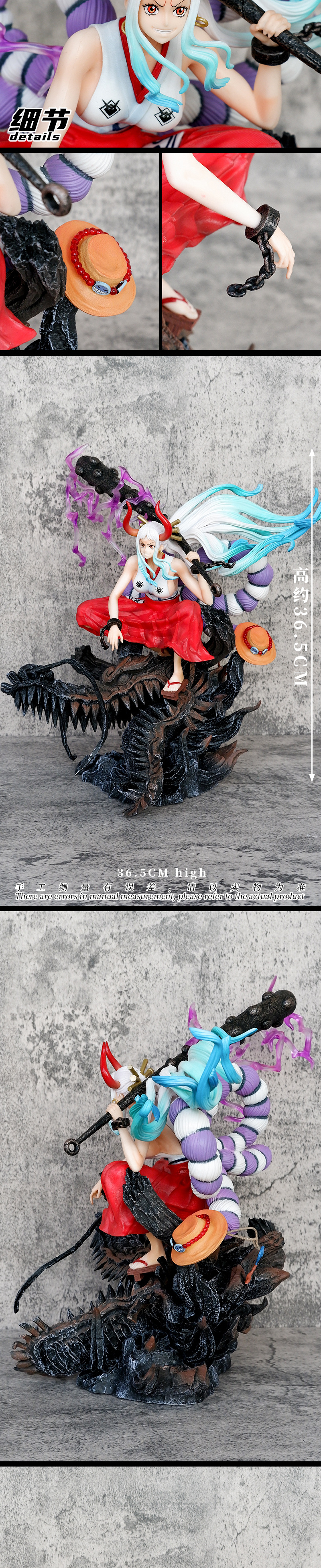 Anime One Piece Yamato With a Crouching Head Figure PVC