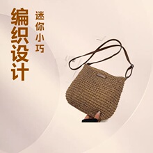 草编包单肩包韩版编织包包2026新款潮ins气质休闲随身咖啡色其B9