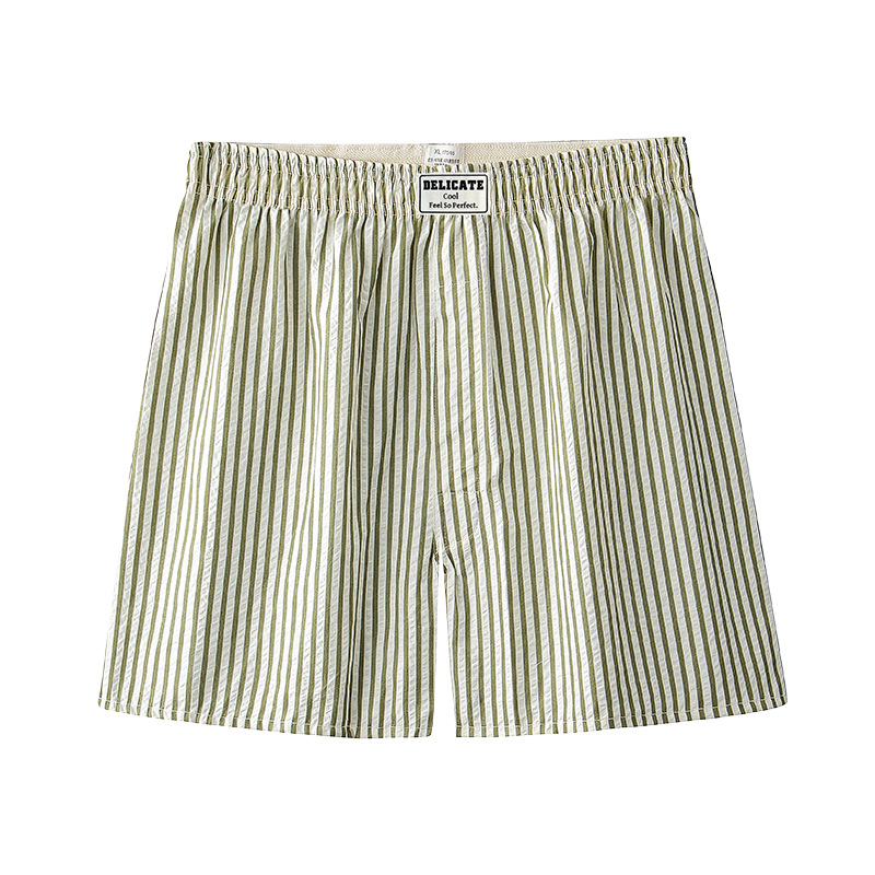 [Tejido de sentido avanzado] Pantalones Aro para hombre, pijamas finos a rayas, pantalones cortos transpirables casuales sueltos, bóxer