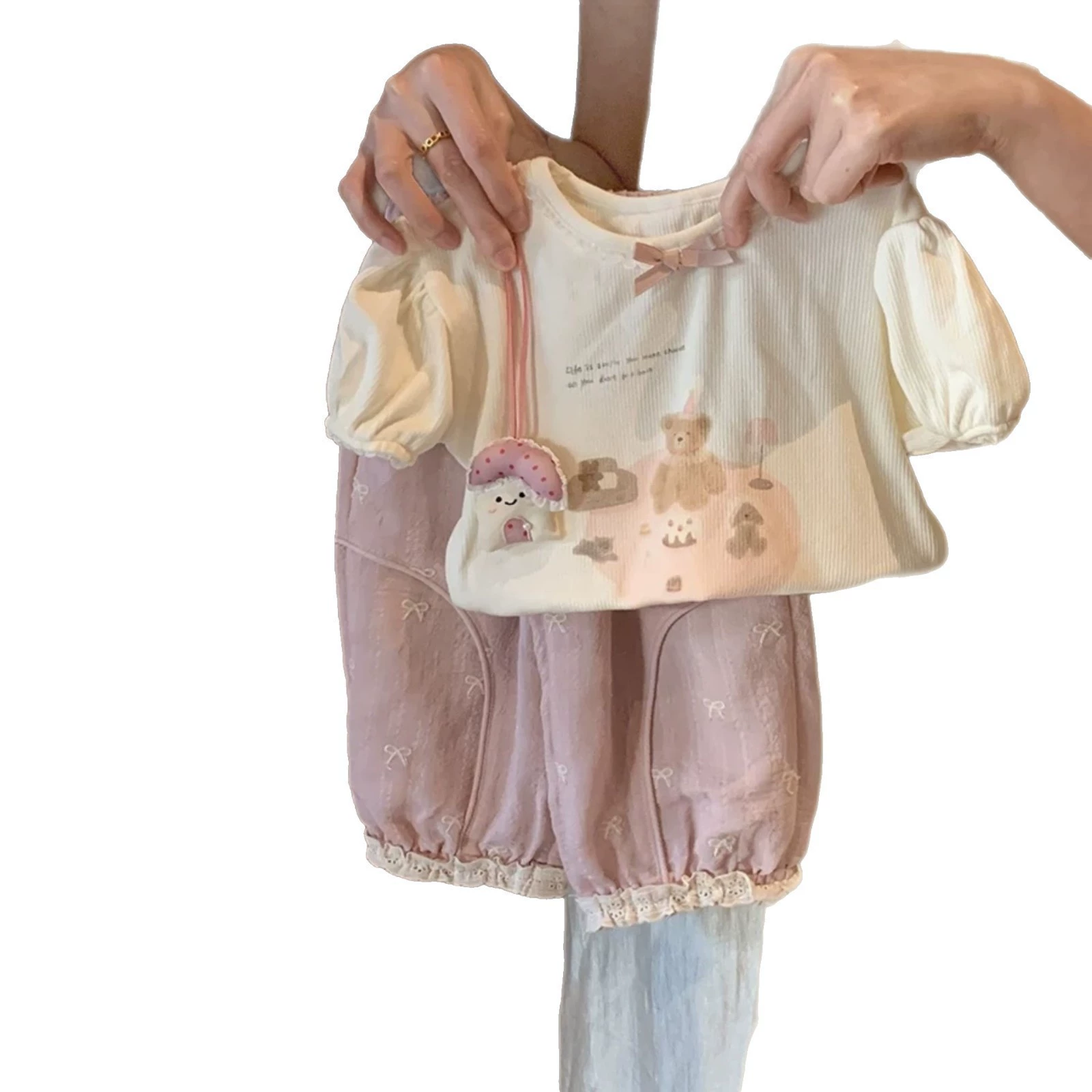 柠里 Cute set, summer summer clothing girl's, mosquito repellent, western style, with short sleeve