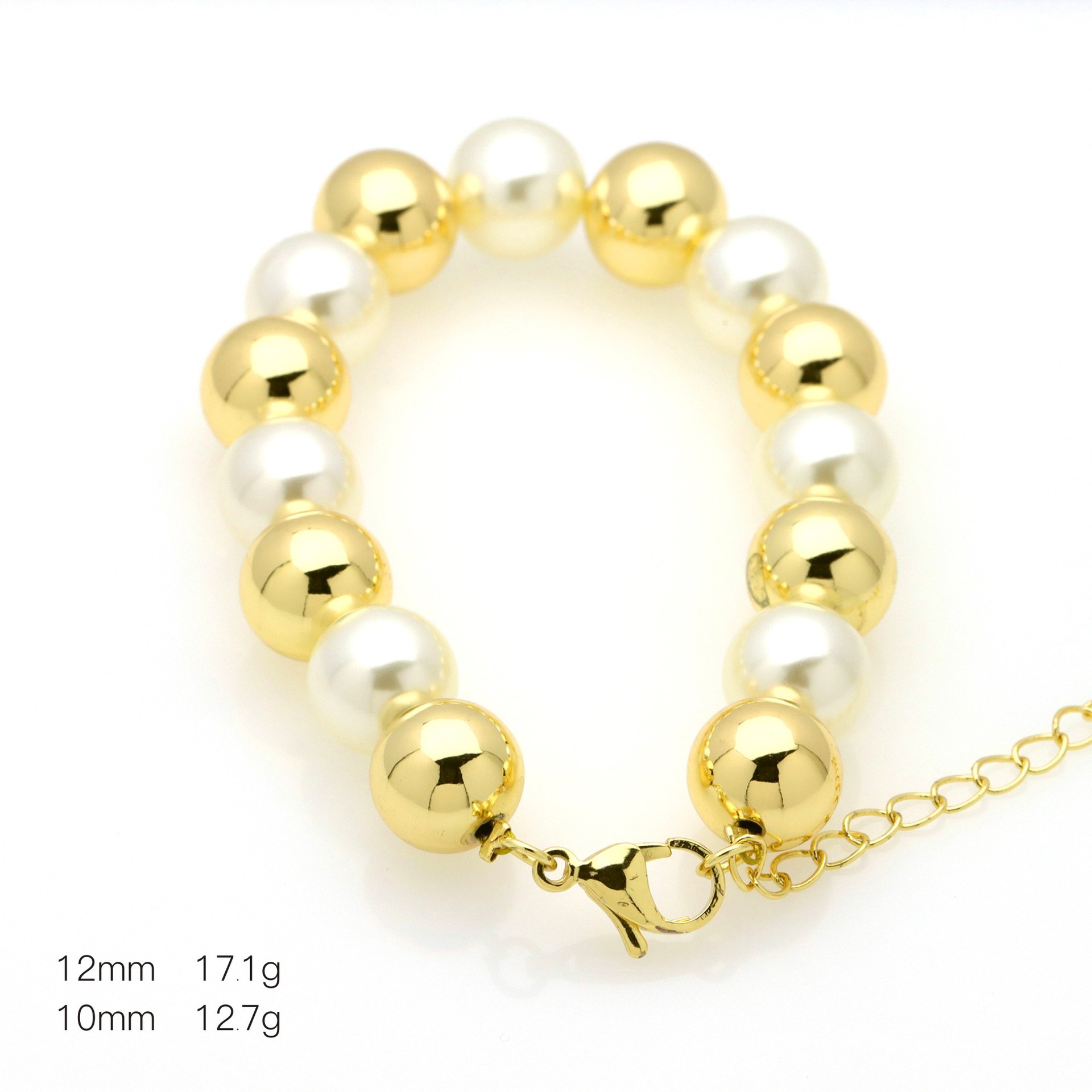 20g Weight Bracelets Classification 1 Piece Quantity Holiday, Daily Occasion Imitation Pearl, Brass Material Round Pattern Women's Gender Beaded Design Simple Style, Classic Style Style Simple Style Classic Style Round Imitation Pearl Brass Wholesale Bracelets 11