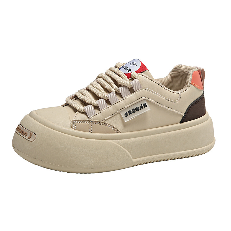 Petites chaussures blanches pour femmes, nouvelle collection d'automne pour étudiantes, édition coréenne, polyvalentes, décontractées, Instagram, chaussures tendance, semelle épaisse, chaussures de planche à la mode, 2024_voghion.com