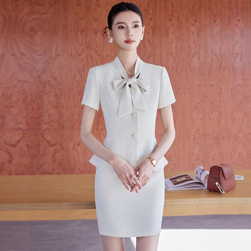 Short-sleeved Suit suit Women's 2025 Summer New Temperament Professional Suit Dress Hotel Reception Work Clothes