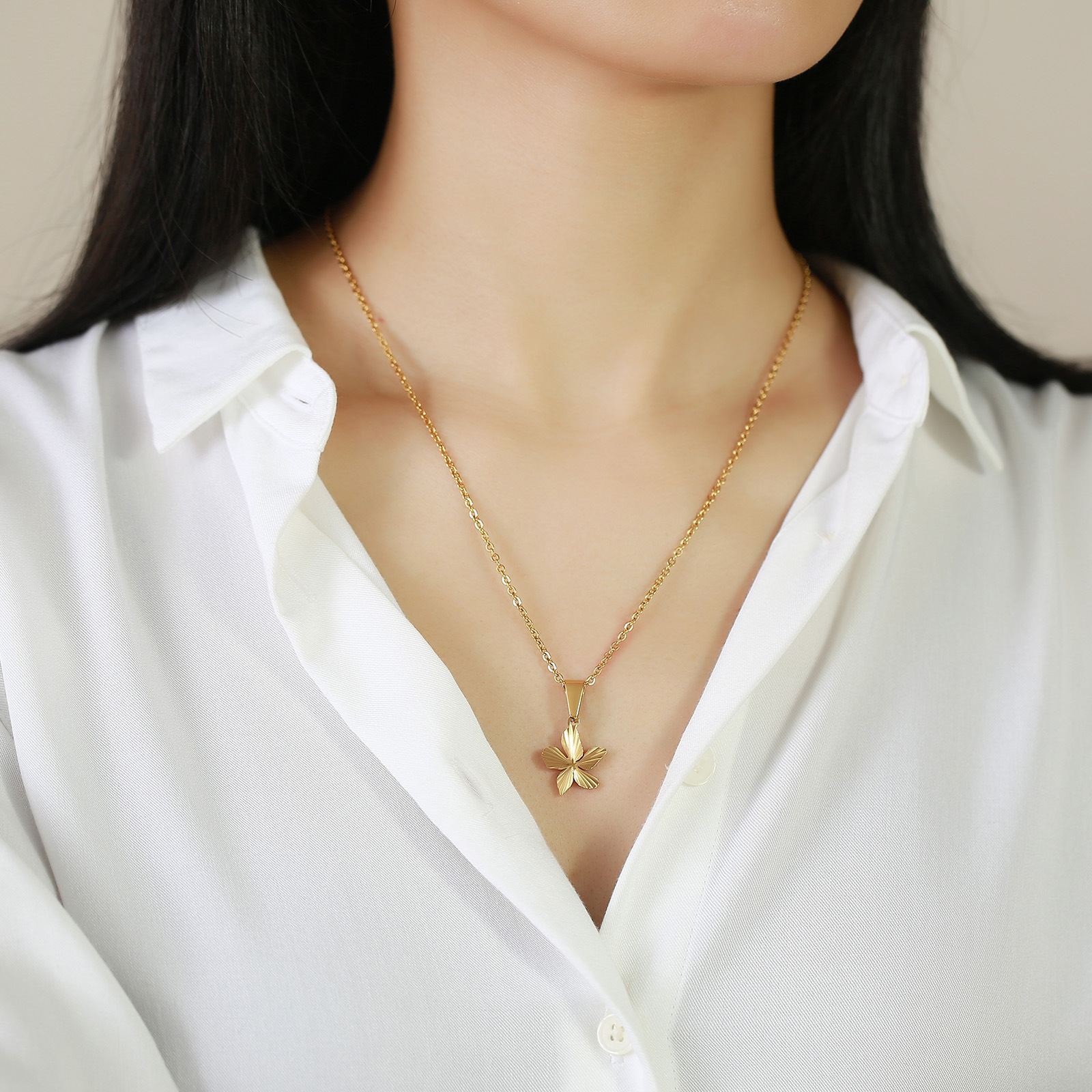 Simple Style Star Stainless Steel Plating Pendant Necklace 1 Piece