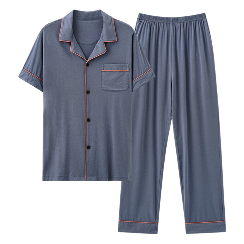 Pijamas de los hombres verano modal algodón pantalones manga corta más tamaño pijama cardigan Delgado desgaste del hogar traje casual