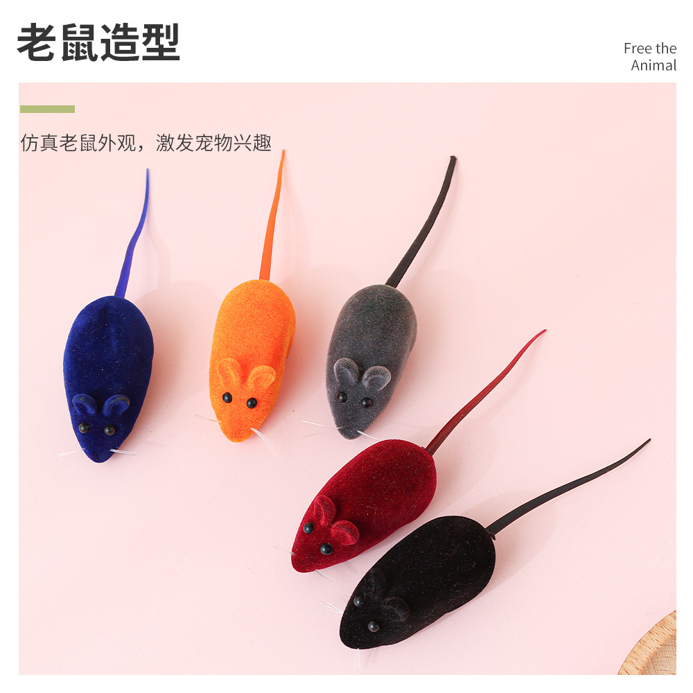 Gato de juguete flocado ratón sonido divertido gato Bola de juguete divertido gato auto-Hola Amazon caliente suministros para mascotas al por mayor