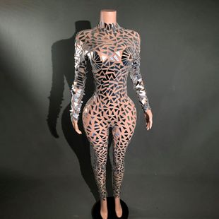 Cross-border Hot Sexy Large Sequins High Waist Pants Hostess Stage Performance Clothes Stretch Slim-fit Banquet Clothing