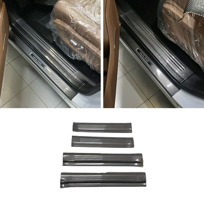 Suitable for 26 Models of Wuling Xingguang L: Modified Door Sill Plates, Welcome Step Plates, Trunk Rear Guard Plates, Tailgate Protection Strips (Dekorativ pedal başlıqları) - door-inside-4-pieces-of-inner-sill-abs-carbon-fiber-texture-applicable-to-2026-starlight-l