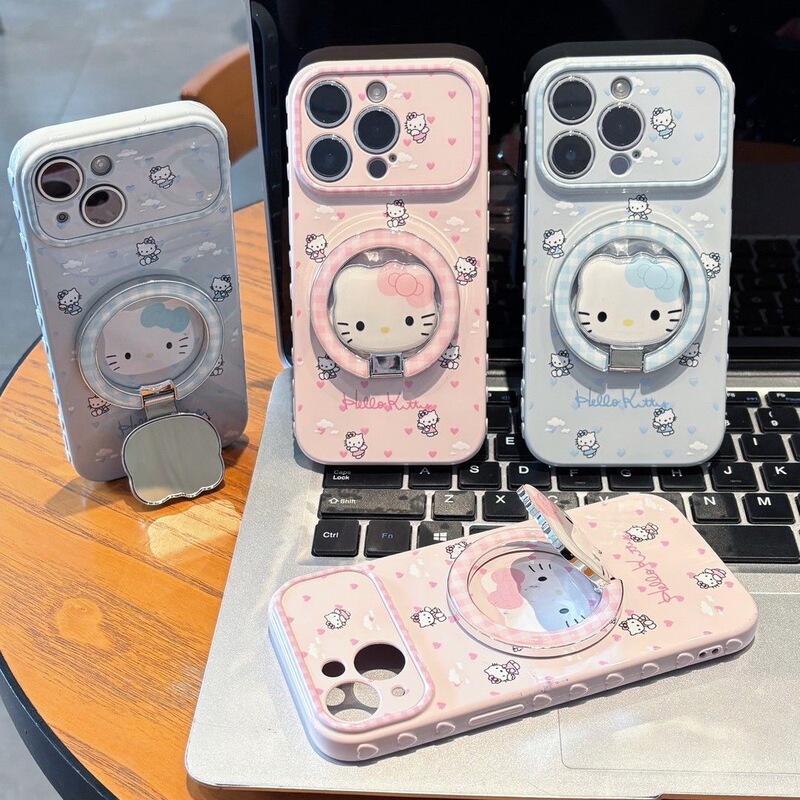 Side Heart-Shaped Shell with Heart-Shaped Kt Cat Design Suitable for Apple 18 Pro Max Cute Phone Case iPhone 15/12/Iphone 11
