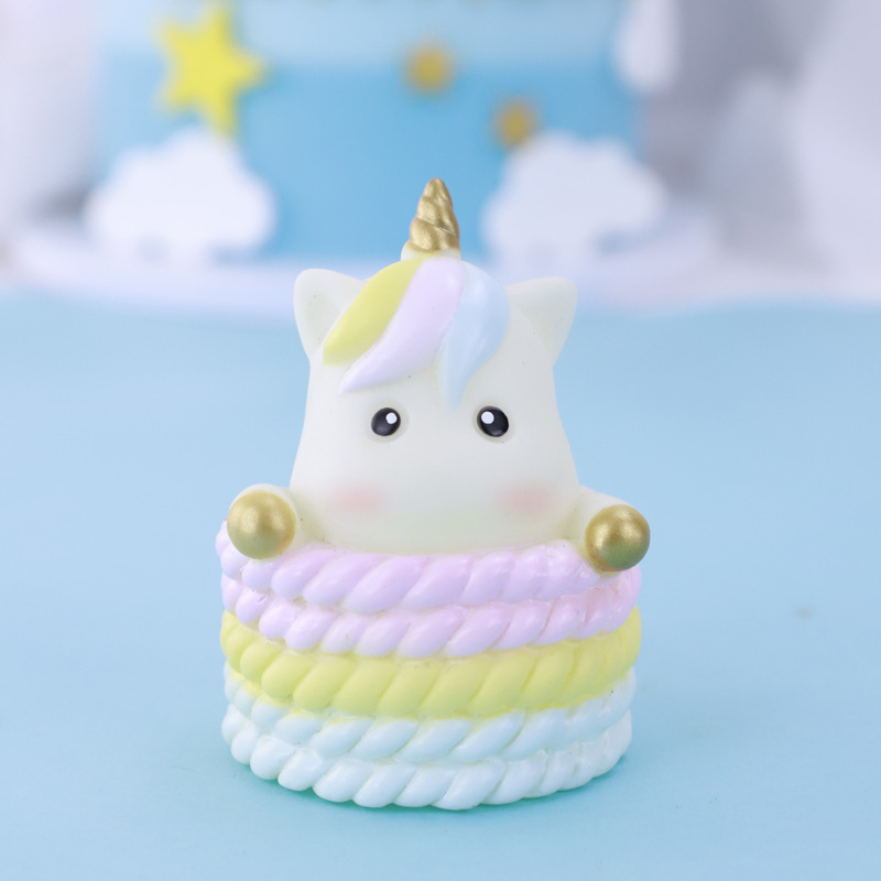 子供のファンタジーピンクの誕生日ケーキデコレーションユニコーン蝶オーナメントおとぎ話の夢レインボーベーキングプラグイン|undefined