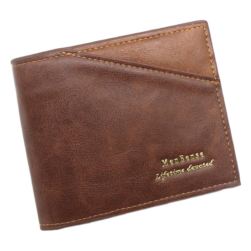 MenBense billetera de los nuevos hombres casual pu costura tríptico bolsa multi-Tarjeta billetera corta de los hombres billetera